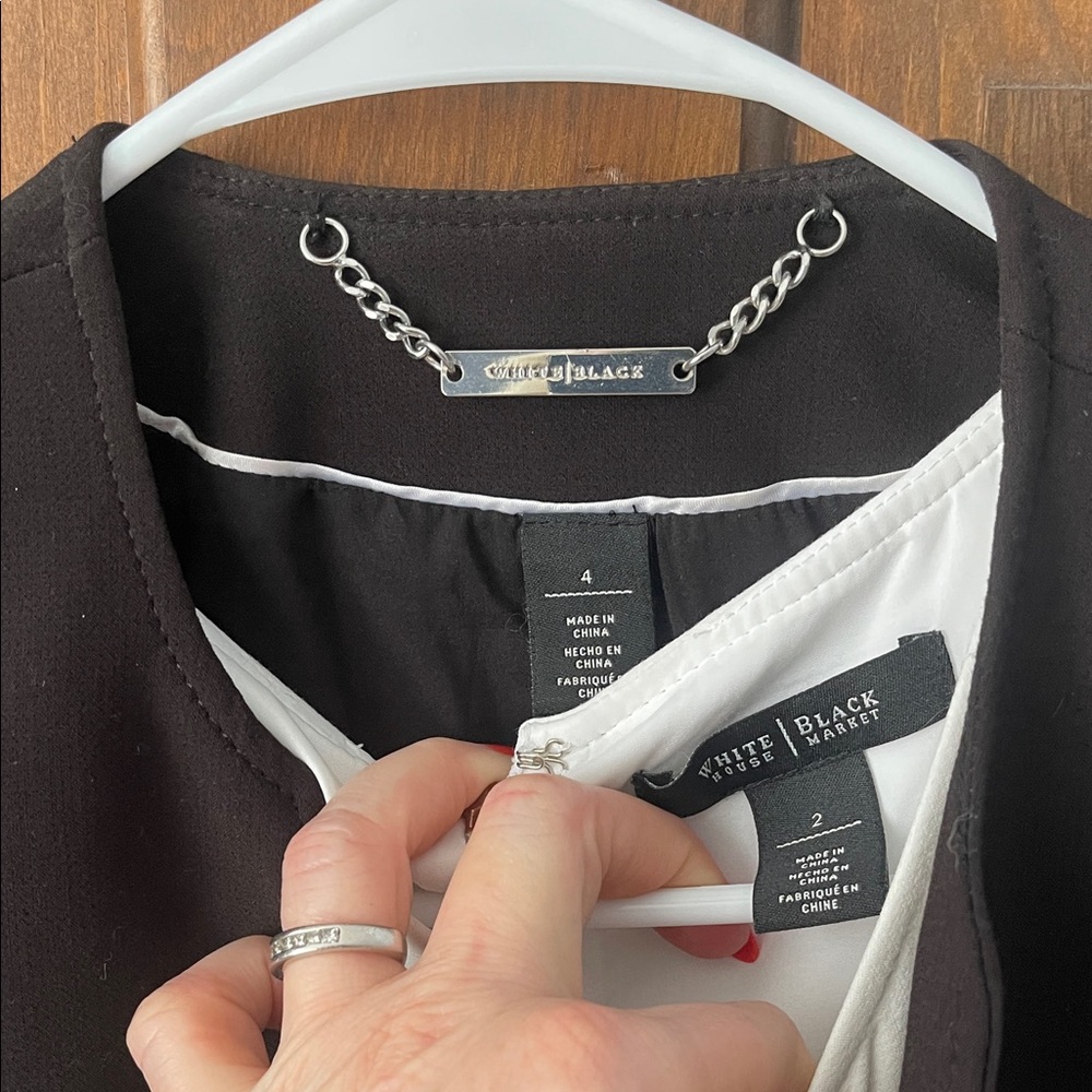 White House Black Market Black and White Blazer